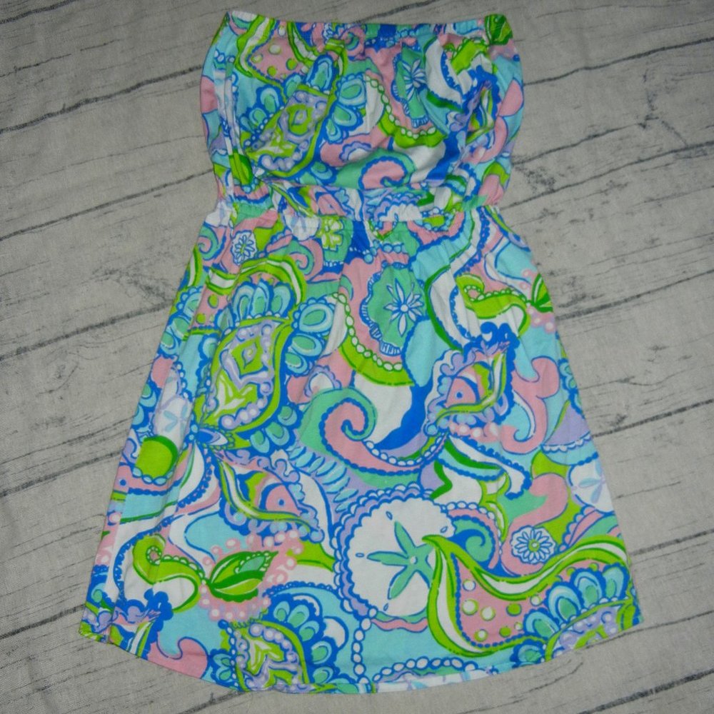 Lilly Pulitzer Windsor Strapless Jersey Dress Multi Conch Republic Small